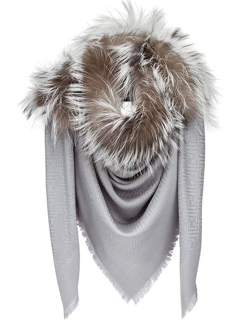 fendi scarf women|Fendi scarf with fur trim.